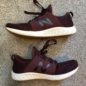 New Balance Maroon Sneakers w/Tan Leather Details